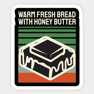 Vintage Warm Fresh Bread With Honey Butter Sticker